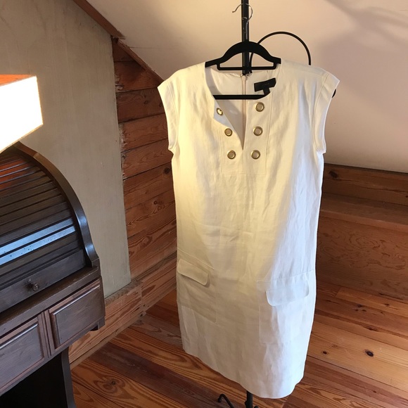 J. Crew Cream Linen Shift Dress, EUC, 4 - Picture 1 of 16